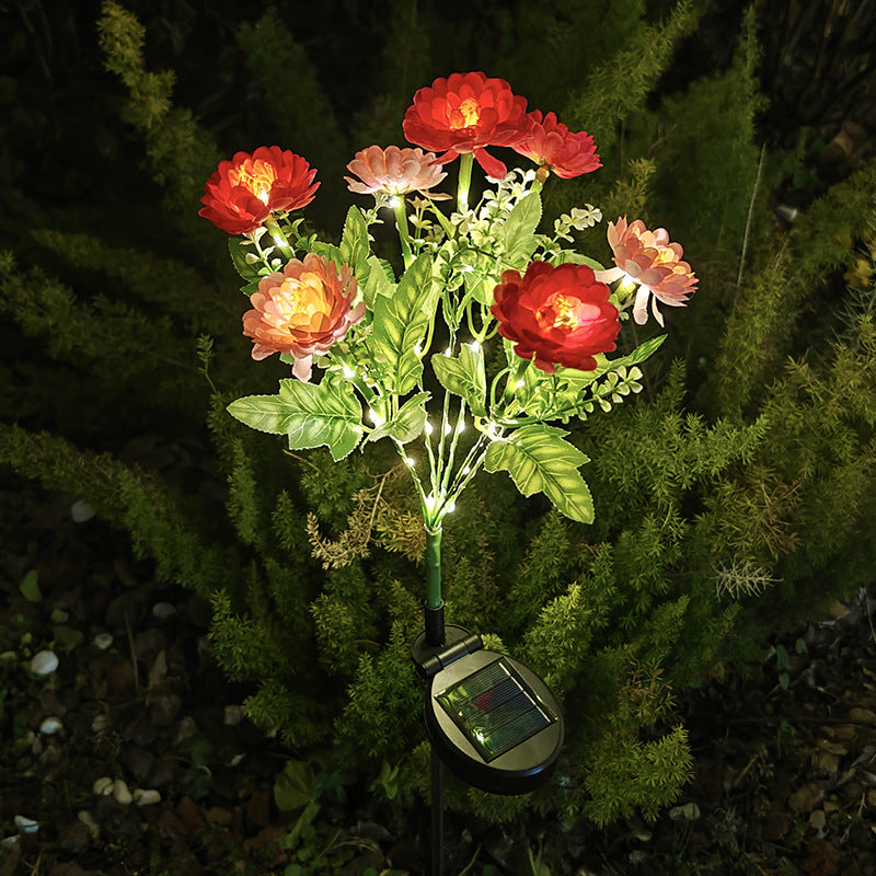 7-Head Solar-Powered Snow Lotus LED Garden Light