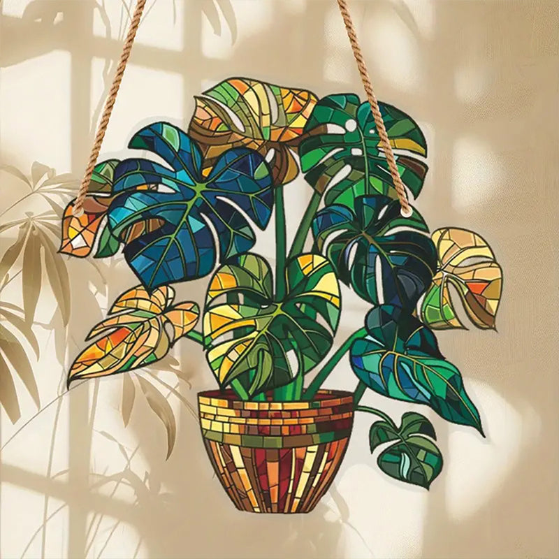 Acrylic painted hemp rope window decoration pendant