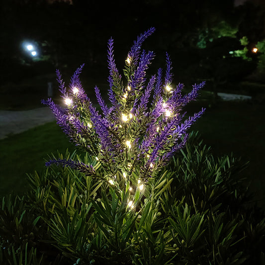 Solar-Powered LED Lavender Garden Stake Lights