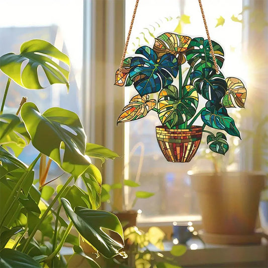 Acrylic painted hemp rope window decoration pendant