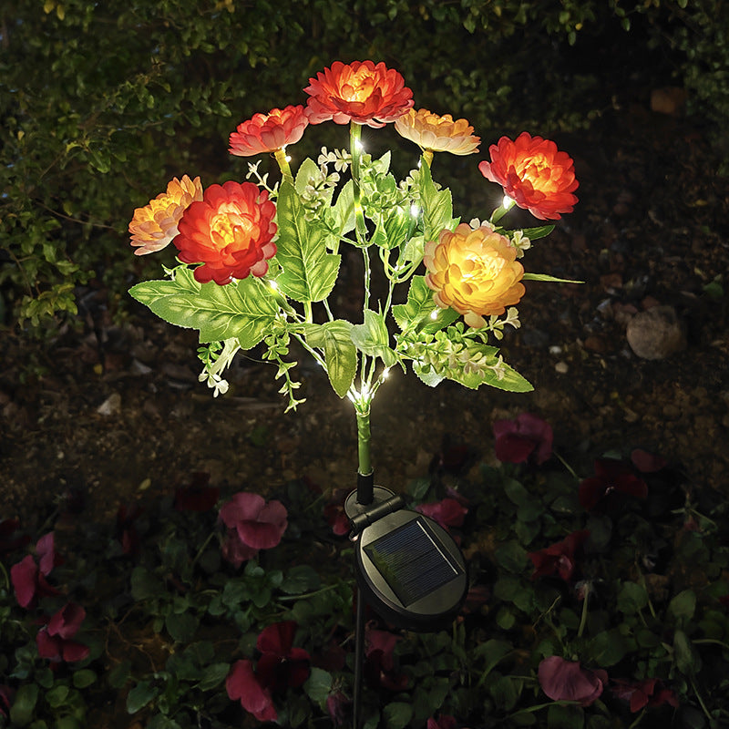 7-Head Solar-Powered Snow Lotus LED Garden Light
