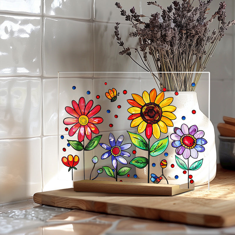 3D flower acrylic display stand