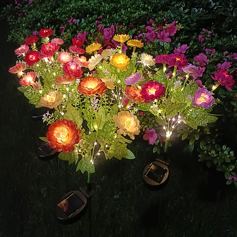 7-Head Solar-Powered Snow Lotus LED Garden Light