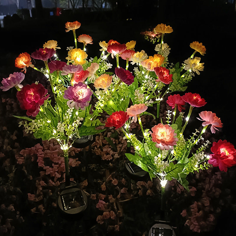 7-Head Solar-Powered Snow Lotus LED Garden Light