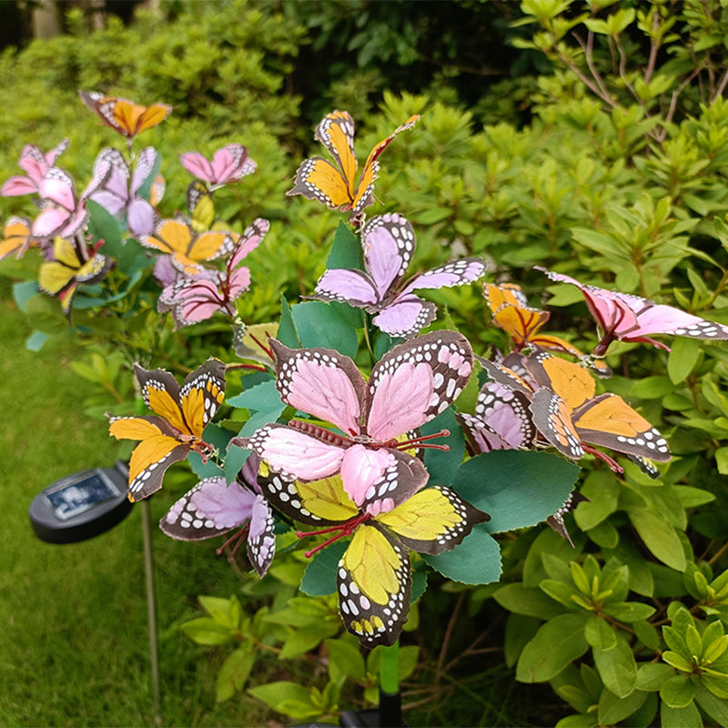Solar-Powered Colorful LED Butterfly Floral Stake Light