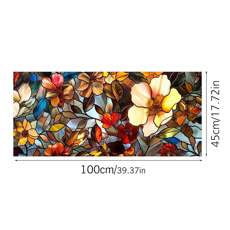 Colored flower static glass sticker
